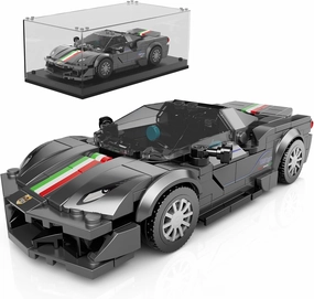 Mould King Speed Champion Car Building Toys with Acrylic Display Case, Model Race Car Toy Building Blocks Kit 27068 Collectible Racing Vehicle Set for Kids Age 8  Teens Adults, 358 Pieces