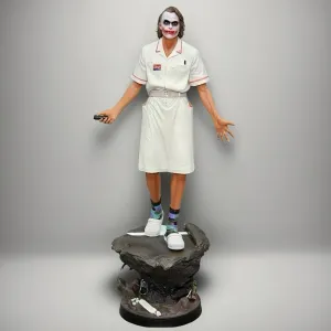 Movie Version Heath Ledger Nurse Costume 1/4 Scale Figure, DC Multiverse (The Dark Knight Trilogy) 17-inch Joker Standing Pose Scene Model Collectible, Decorative Gift, GK Resin Statue.
