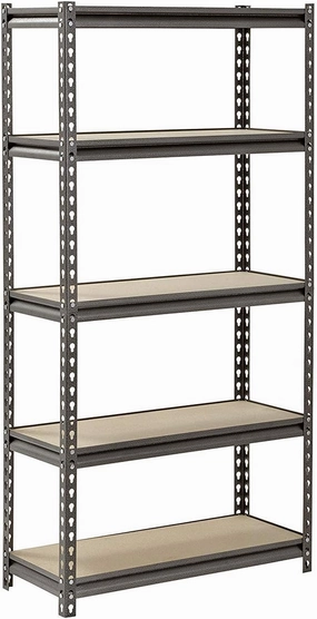 Muscle Rack UR301260PB5P-SV Silver Vein Steel Storage Rack, 5 Adjustable Shelves, 4000 lb. Capacity, 60" Height x 30" Width x 12" Depth (Pack of 2)