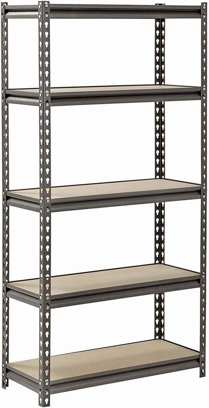 Muscle Rack UR301260PB5P-SV Silver Vein Steel Storage Rack, 5 Adjustable Shelves, 4000 lb. Capacity, 60" Height x 30" Width x 12" Depth (Pack of 2)