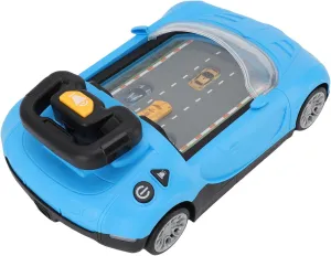 Musical Racing Adventure Car Steering Wheel Toy with Sound Avoid Obstacles, Driving Games Racing Car Game Console Kids Parent Child Dual Player Mode Interaction for Children (Blue)
