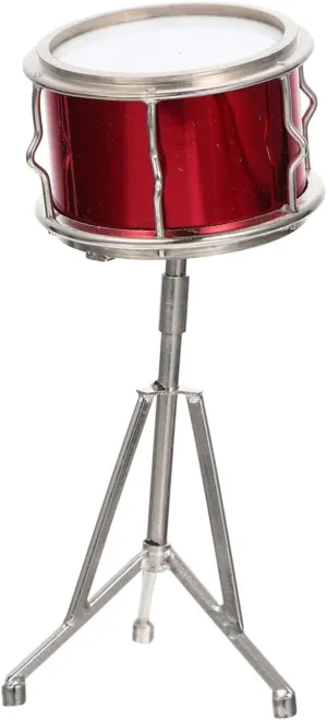 Musical Toy Boys and Girls Instruments Wooden Simulation Plaything Miniature House Decor Electroplated Drum Set Toy