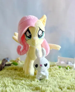 My Little Pony - Fluttershy with Angel Bunny Deluxe Plush Toy - Officially Licensed Product, Soft and Cuddly Collectible for Fans and Collectors - Ideal Gift for Kids and Adults - Ages 3 