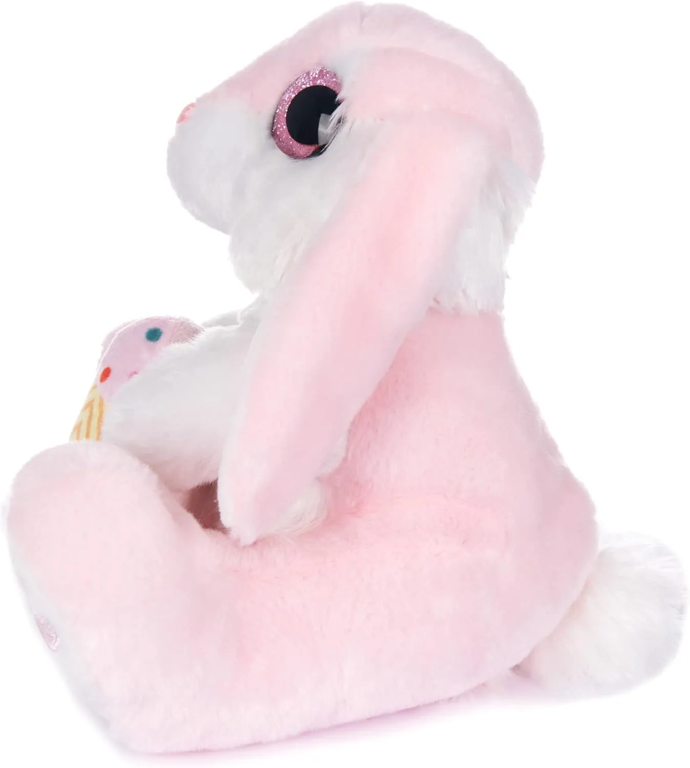 My OLi Easter Bunny Stuffed Animal Plush 8.5" Rabbit Stuffed Bunny with Easter Egg Bedtime Friend Soft Toy Gifts for Girls Boys Kids, Pink