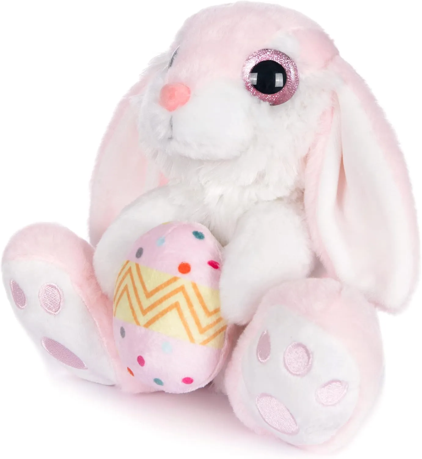 My OLi Easter Bunny Stuffed Animal Plush 8.5" Rabbit Stuffed Bunny with Easter Egg Bedtime Friend Soft Toy Gifts for Girls Boys Kids, Pink