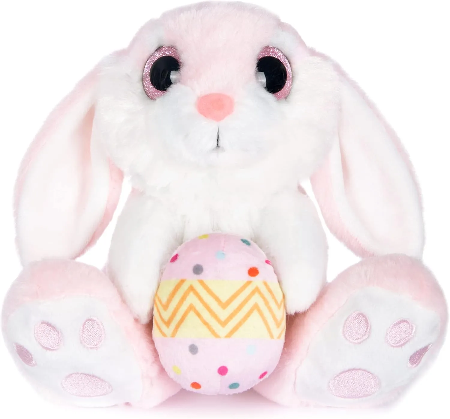 My OLi Easter Bunny Stuffed Animal Plush 8.5" Rabbit Stuffed Bunny with Easter Egg Bedtime Friend Soft Toy Gifts for Girls Boys Kids, Pink