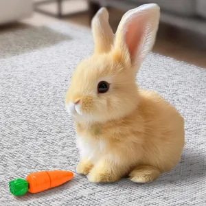My Realistic Bunny Toy, 2025 New Interactive Easter Bunny Toy, Easter Bunnies Stuffed Animal, Can Walk and Talk Shaking Ears Hopping Realistic Bunnies Plush Gifts for Kids (Brown)