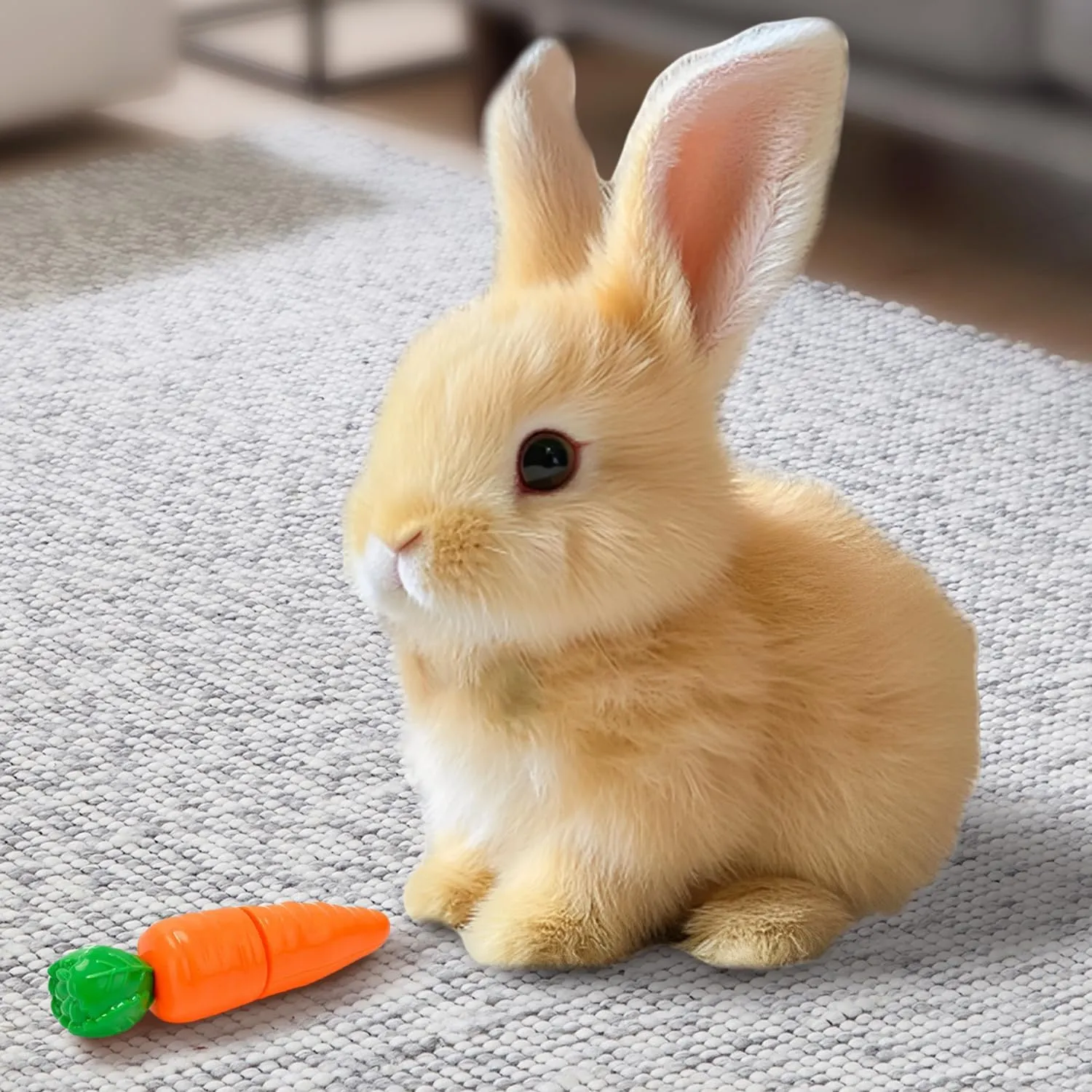My Realistic Bunny Toy, 2025 New Interactive Easter Bunny Toy, Easter Bunnies Stuffed Animal, Can Walk and Talk Shaking Ears Hopping Realistic Bunnies Plush Gifts for Kids (Brown)