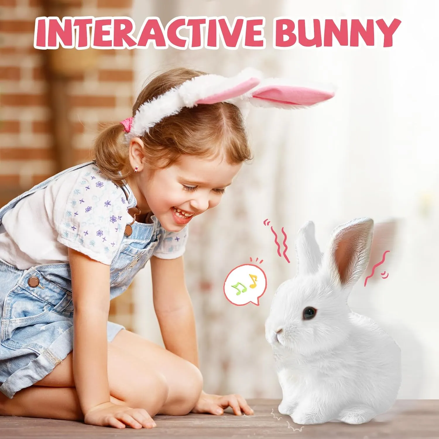 My Realistic Bunny Toy, 2025 New Interactive Easter Bunny Toy, Easter Bunnies Stuffed Animal, Can Walk and Talk Shaking Ears Hopping Realistic Bunnies Plush Gifts for Kids (Brown)