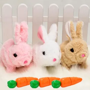 My Realistic Bunny Toy Easter Basket Stuffer, 2025 New Bunny Toys Educational Interactive Toys Bunnies Can Walk and Talk, Handmade Hopping Realistic Bunny Toy for Kids (#3PCS)