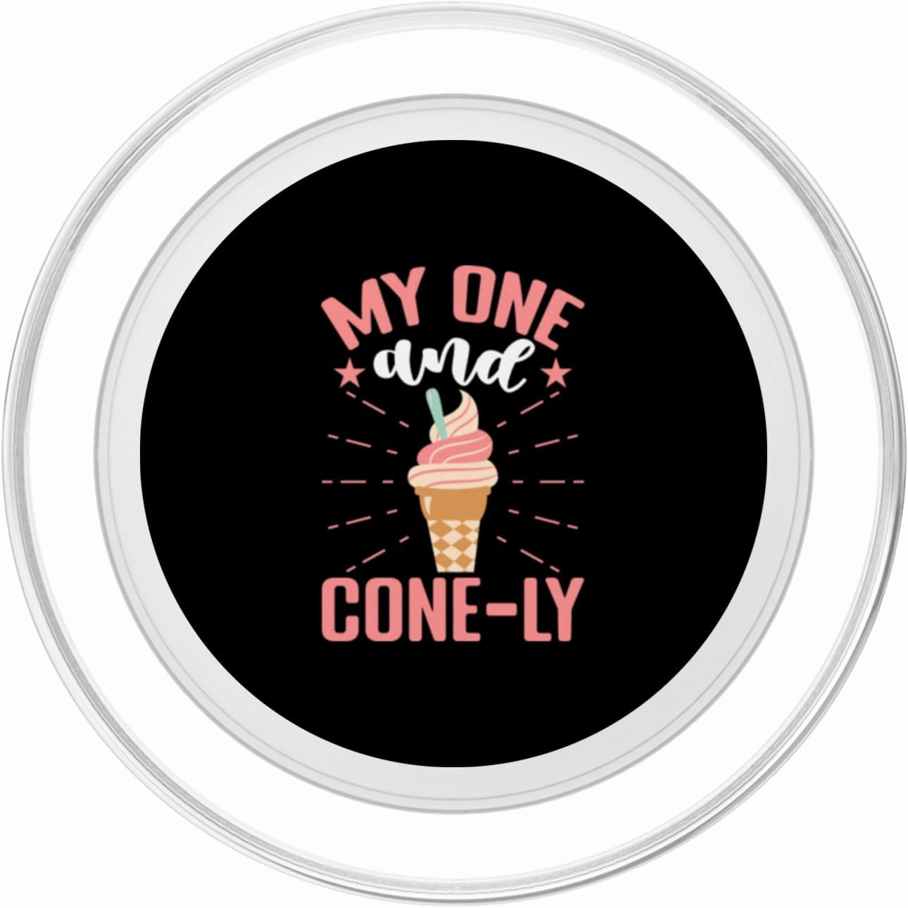 My One And Cone-ly Ice Cream Cone PopSockets PopGrip for MagSafe