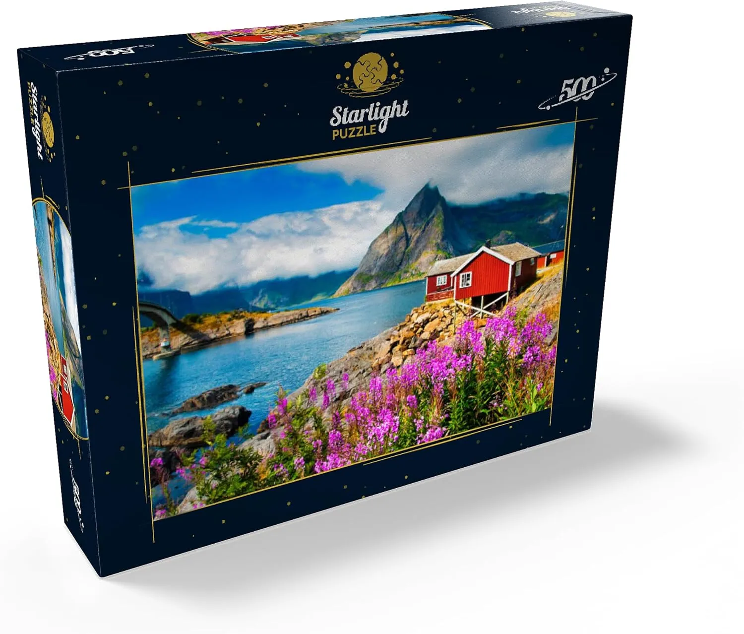 MyPuzzle Typical Red Fishing Houses in A Harbor in Lofoten Norway - Premium 500 Piece Jigsaw Puzzle for Adults