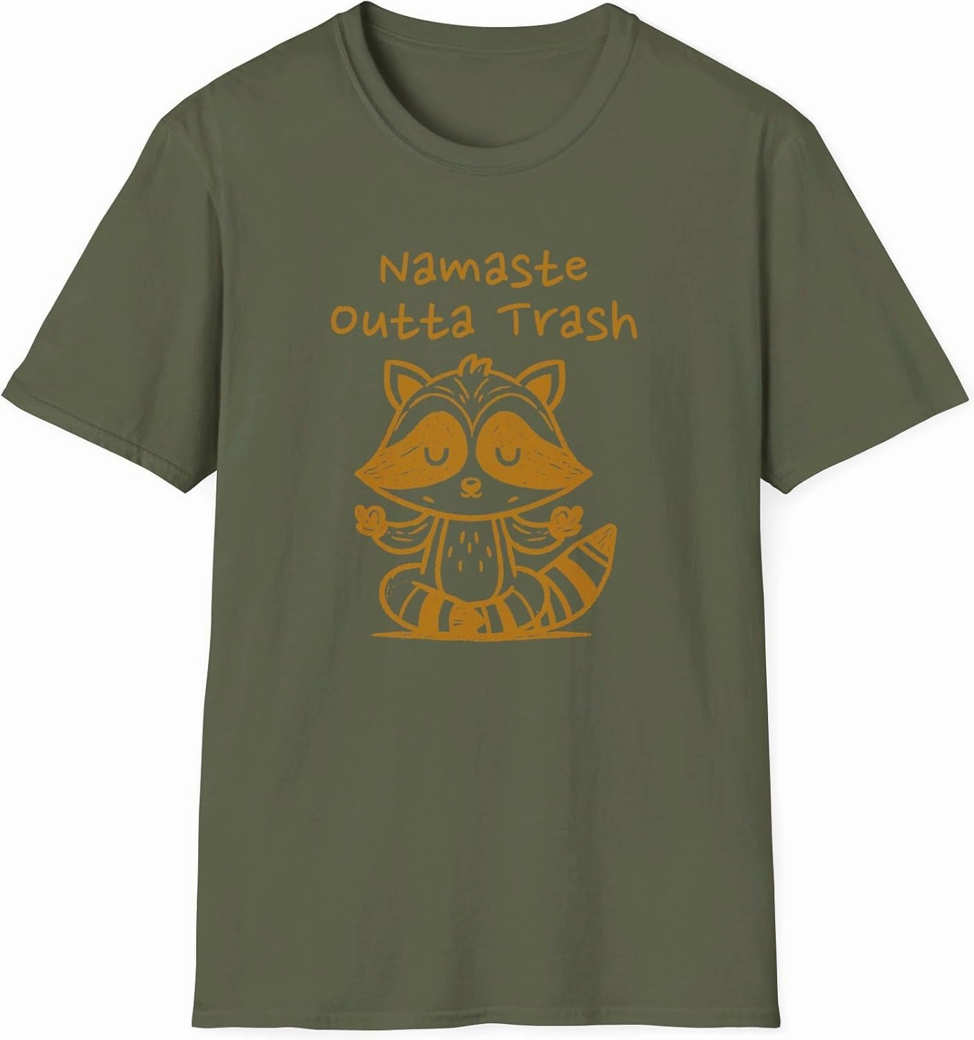 Namaste Outta Garbage Raccoon T-Shirt | Funny Yoga Animal Tee