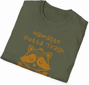 Namaste Outta Garbage Raccoon T-Shirt | Funny Yoga Animal Tee
