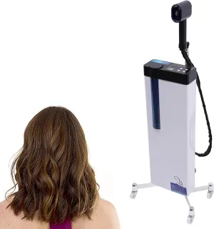 Nano Hair Steamer, Negative Ions Blue Light Hair Steamer Machine, 1300W Nano Hair Steamer Hair Color Processor,Standing Hair Color Processor SPA Steamer,with Smart Touch Control, Kettle 1200Ml, White