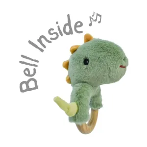 Natural Comfort Minty Dino Wooden Ring Rattle