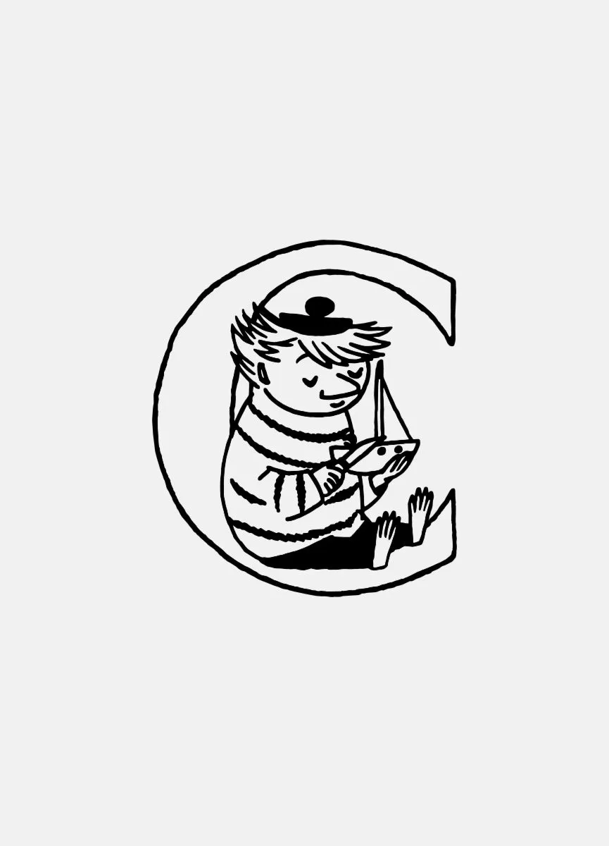 Necklace | Moomin Letter C | Gold Plated