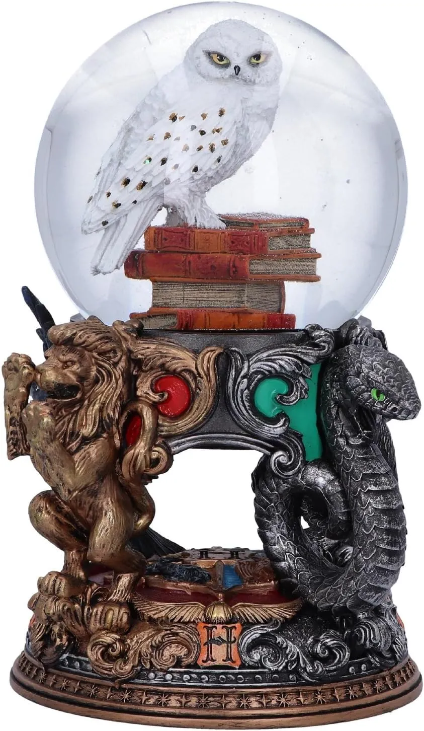 Nemesis Now Harry Potter Hedwig Snow Globe - Officially Licensed Collectible with Hand-Painted Detail, Hogwarts House Emblems, Perfect Harry Potter Gift, Owl Resin Figurine Home Decor