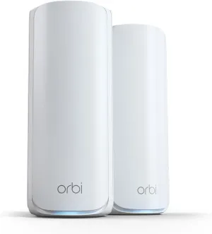 NETGEAR Orbi 770 Series Tri-Band WiFi 7 Mesh Network System (RBE772) - Router   1 Satellite Extender, Security Features, Up to 11Gbps, Covers up to 5,500 sq.ft., 100 Devices, 2.5 Gig Internet Port