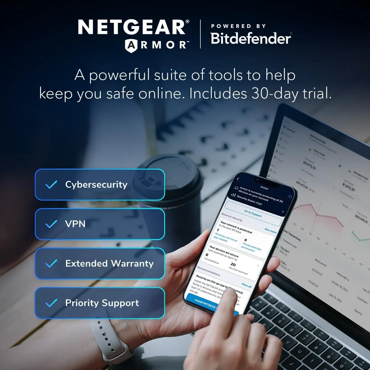 NETGEAR Orbi 770 Series Tri-Band WiFi 7 Mesh Network System (RBE772) - Router   1 Satellite Extender, Security Features, Up to 11Gbps, Covers up to 5,500 sq.ft., 100 Devices, 2.5 Gig Internet Port
