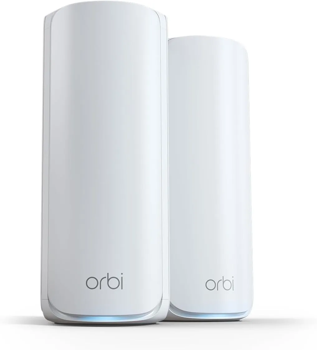 NETGEAR Orbi 770 Series Tri-Band WiFi 7 Mesh Network System (RBE772) - Router   1 Satellite Extender, Security Features, Up to 11Gbps, Covers up to 5,500 sq.ft., 100 Devices, 2.5 Gig Internet Port