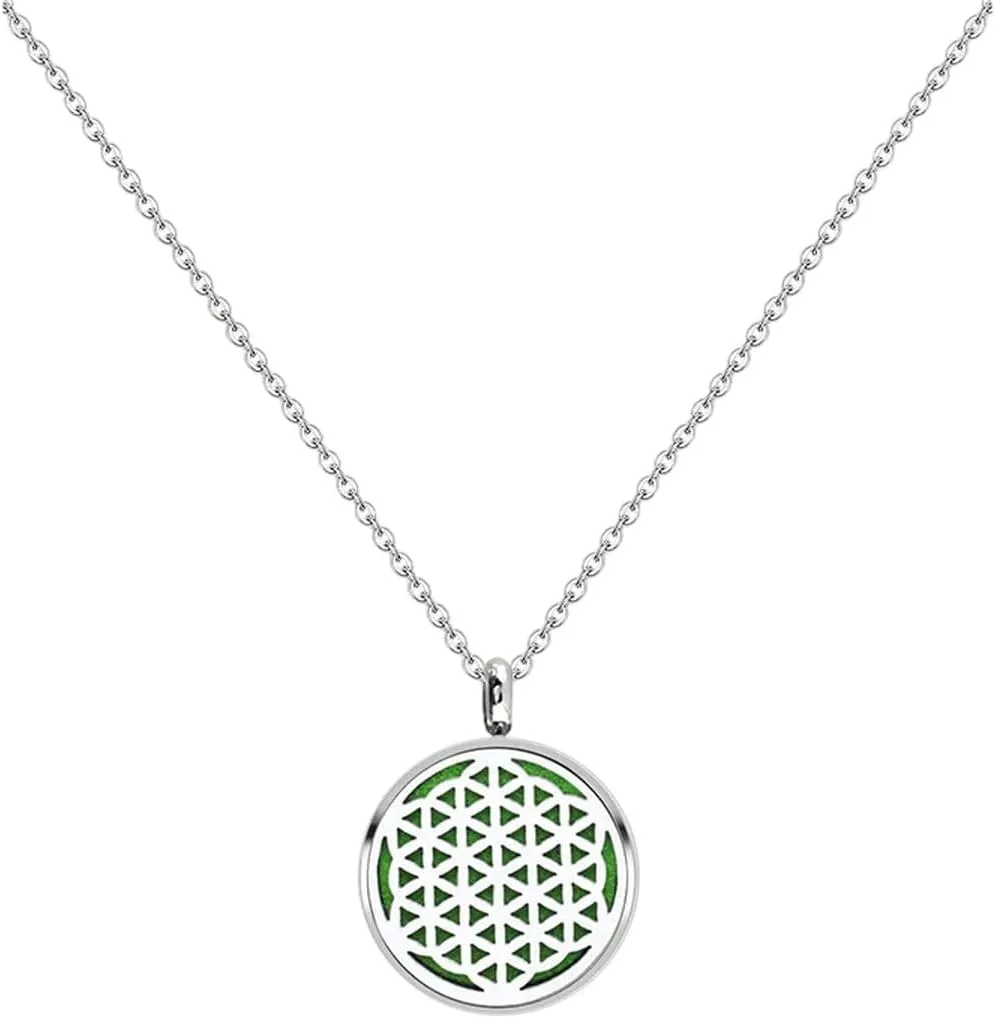 New 2025 Unisex 12Mm Aroma Locket Necklace Stainless Steel Aromatherapy Essential Oil Diffuser Perfume Pendant Decoration Jewelry Luxury with for You Accessories Trendy Creative for Women and Men