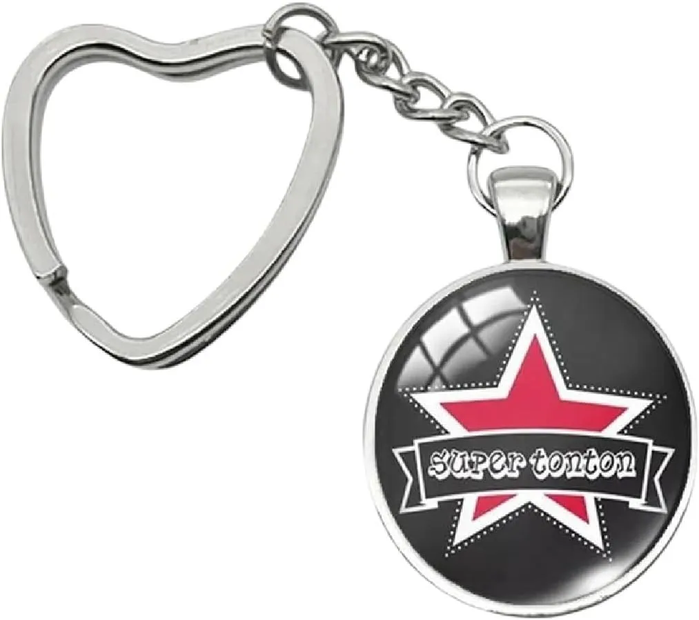 New 2025 Unisex 5 Gift Fashion Tonton Je Suis Un Cadeau Oncle Heart Keyring Forever Jewelry Keychains Decoration Luxury With For You Accessories Trendy Creative Best For Women And Men