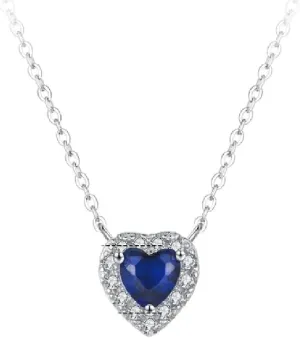 New 2025 Unisex 925 Sterling Silver Heart Of Ocean Blue Love Forever Pendant Necklace For Women Statement Jewelry Gift With You Accessories Trendy Creative For Women And Men