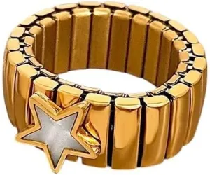 New 2025 Unisex Elastic Love Ring Bangle For Women Men Fashion Multiple Stainless Steel Star Pattern Charm Watch Strap Bracelet Jewelry Trendy Accessories Creative Gift For Women And Men