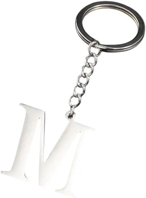 New 2026 Arrive Metal 26 Capital Letter Keychains Simple Stainless A-Z Initial Key Ring For Couple Handbag Accessories Car DIY Jewelry Fashion Trendy Creative Gift