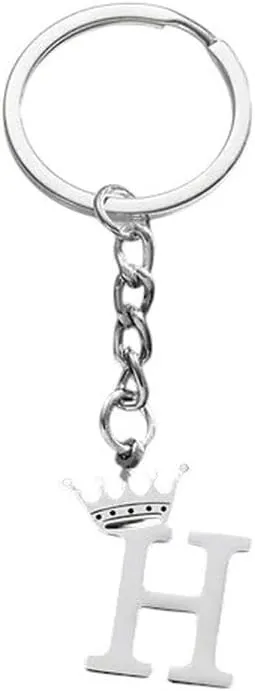 New 2026 Arrive Simple Stainless Crown 26 Letters Key Chain For Women Personality Metal Initial Alphabet Keyring Car Handbag Pendant Gifts Jewelry Fashion Trendy Accessories Creative Gift