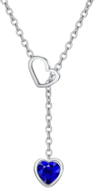 New 2026 Arrive Staininless Heart Of Ocean Blue Heart Love Forever Pendant Necklace For Her Women Jewelry Gift Fashion Trendy Accessories Creative