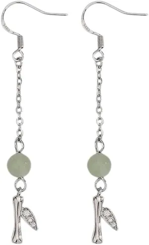 New 2026 Arrive Unisex 925 Sterling Silver Jade Earrings Pearl Magnolia Flower Eardrops Vintage Jewelry Fashion Trendy Accessories Creative Gift For Women And Men