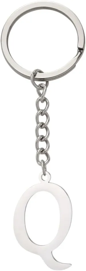 New 2026 Arrive Unisex Fashion Diy A-Z Letters Keychain Stainless Steel Metal Initial Pendant Key Chain Hers Handbag Accessories Jewelry Trendy Creative Gift For Women And Men