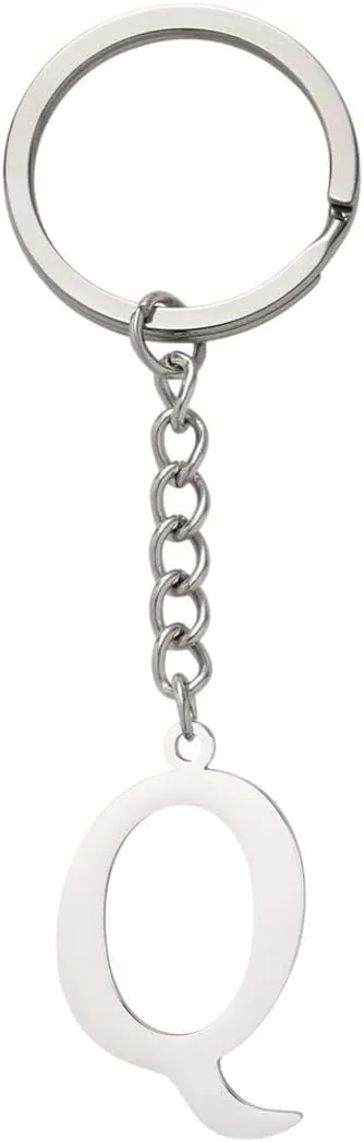 New 2026 Arrive Unisex Fashion Diy A-Z Letters Keychain Stainless Steel Metal Initial Pendant Key Chain Hers Handbag Accessories Jewelry Trendy Creative Gift For Women And Men