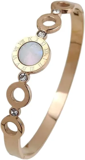 New 2026 Arrive Unisex Original Design Stainless Steel Gold-Plated Bracelet Roman Numerals Shell Hollow Ladies Decoration Jewelry Luxury With For You Accessories Trendy Creative For Women And Men