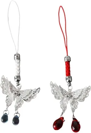 New 2026 Arrive Unisex Silver Butterfly Droplet Phone Hanging Strap, Creative Cute Chain, Bag Decoration, Her's Gift Accessories Jewelry Findings Fashion Trendy For Women And Men