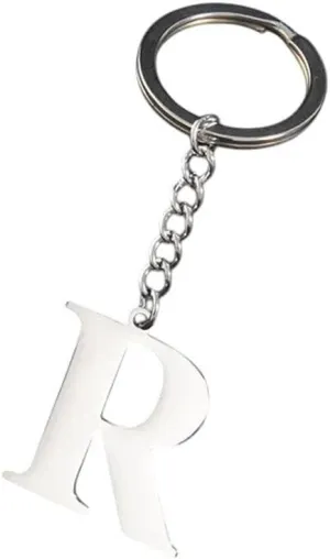 New 2026 Metal 26 Capital Letter Keychains Simple Stainless Steel A-Z Initial Key Ring For Couple Handbag Accessories Car DIY Jewelry Fashion Trendy Creative Gift For Women And Men