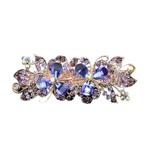 New 2026 New For High-Grade Purple Crystal Spring Hairpin Glittering Zircon Horizontal Clip Temperament Mother Fashion Hair Accessories Jewelry Fashion Accessories Creative Gift