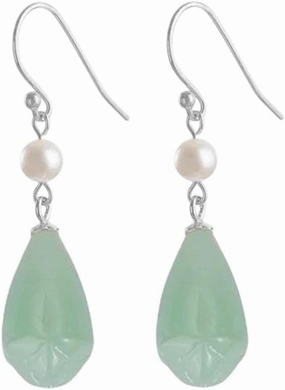 New 2025 Unisex 925 Sterling Silver Jade Earrings Pearl Magnolia Flower Eardrops Vintage Jewelry Fashion Trendy Accessories Creative Gift For Women And Men