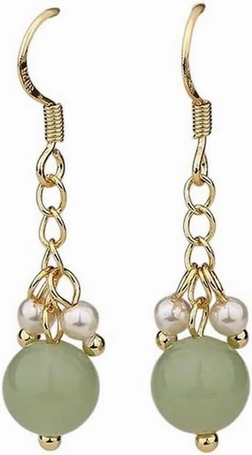 New 2025 Unisex 925 Sterling Silver Jade Earrings Pearl Magnolia Flower Eardrops Vintage Jewelry Findings Fashion Trendy Accessories Creative Gift For Women And Men