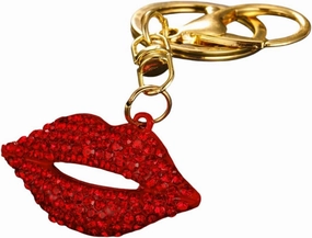 New 2025 Unisex Red Lip Lover'S Kiss Gift Fashion Cute Rhinestone Crystal Purse Bag Key Chain Jewelry Women Hiss Hers Decoration Luxury With For You Accessories Trendy Creative Best For Women And Men