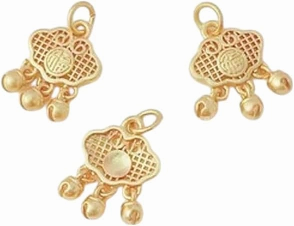New 2026 2 Pieces Exquisite Matte Gold An Buckle Gourd Fu Lock Pendant Handmade Diy Jewelry Necklace Accessories Materials Gift Fashion Trendy Creative