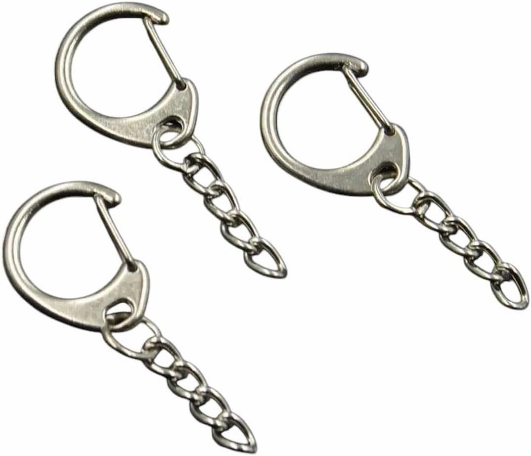 New 2026 Arrive 10Pcs Silver Color D Rgger Clasp Swivel Clip Keychain for Keys Car Key Ring Souvenir Couple Handbag Chain Gift DIY Accessories Jewelry Fashion Trendy Creative