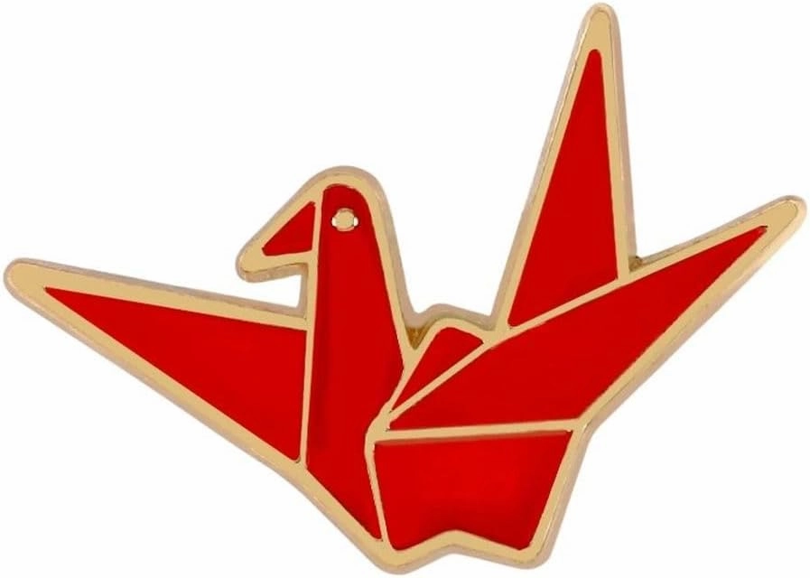 New 2026 Arrive Paper Cranes Brooch Red White Origami Bird Enamel Pins Denim Jackets Lapel Pin Creative Badge Wish Jewelry Lover Gift Fashion Trendy Accessories