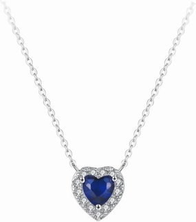 New 2026 Arrive Unisex 925 Sterling Silver Heart Of Ocean Blue Love Forever Pendant Necklace For Women Statement Jewelry Gift With You Accessories Trendy Creative For Women And Men