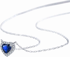 New 2026 Arrive Unisex 925 Sterling Silver Heart Of Ocean Blue Love Forever Pendant Necklace For Women Statement Jewelry Gift With You Accessories Trendy Creative For Women And Men