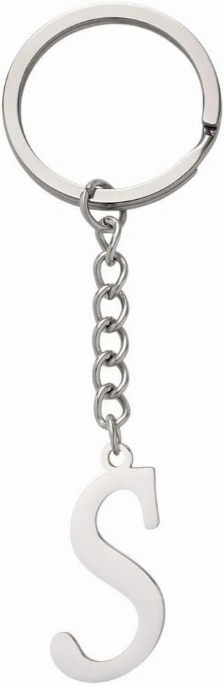 New 2026 Arrive Unisex Fashion Diy A-Z Letters Keychain Stainless Steel Metal Initial Pendant Key Chain Hers Handbag Accessories Jewelry Findings Trendy Creative Gift For Women And Men