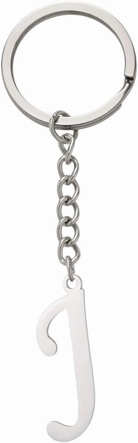 New 2026 Arrive Unisex Fashion Diy A-Z Letters Keychain Stainless Steel Metal Initial Pendant Key Chain Hers Handbag Accessories Jewelry Trendy Creative Gift For Women And Men