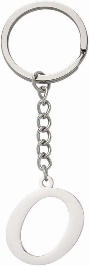 New 2026 Arrive Unisex Fashion Diy A-Z Letters Keychain Stainless Steel Metal Initial Pendant Key Chain Hers Handbag Accessories Jewelry Trendy Creative Gift For Women And Men